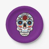 Sugar Skull Mexican Skeleton Party Pappteller (Vorderseite)