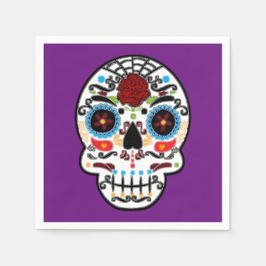 Sugar Skull Mexican Skeleton Party Serviette (Vorderseite)