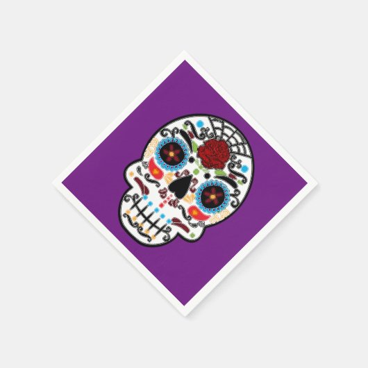 Sugar Skull Mexican Skeleton Party Serviette (Ecke)