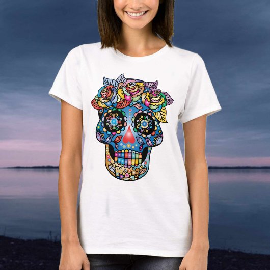 Sugar Skull mexikanische Art Style T-Shirt