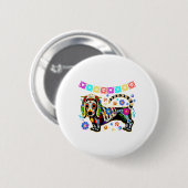 Sugar Skull mexikanische Dackel Knochen Halloween Button (Vorne & Hinten)