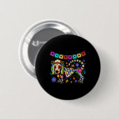 Sugar Skull mexikanische Dackel Knochen Halloween Button (Vorne & Hinten)