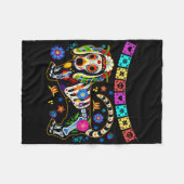 Sugar Skull mexikanische Dackel Knochen Halloween  Fleecedecke (Vorderseite (Horizontal))