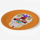 Sugar Skull Mexikanischer Kunsttag der Toten Pappteller (Schrägansicht)