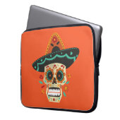 Sugar Skull mit Hat Dia de Muertos Laptop Sleeve (Vorderseite Links)
