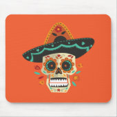 Sugar Skull mit Hat Dia de Muertos | Mousepad (Vorne)