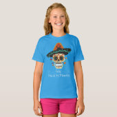 Sugar Skull mit Hat Dia de Muertos | Sleeve Shirt (Vorne ganz)