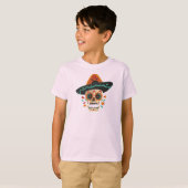 Sugar Skull mit Hat Dia de Muertos | Sleeve Shirt (Vorne ganz)