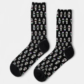 Sugar Skull Muster Halloween Socken (Linkes Detail)