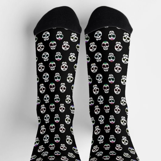 Sugar Skull Muster Halloween Socken (Oben)