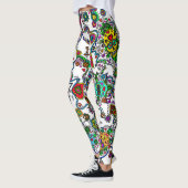 Sugar Skull Muster Ladys Leggings (Links)