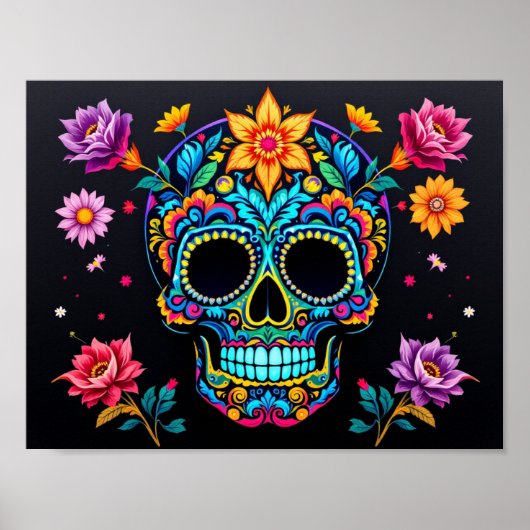 Sugar Skull N Roses Poster (Vorne)