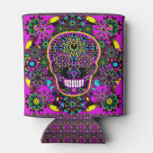Sugar Skull Neon Pink Dosenkühler (Rückseite)
