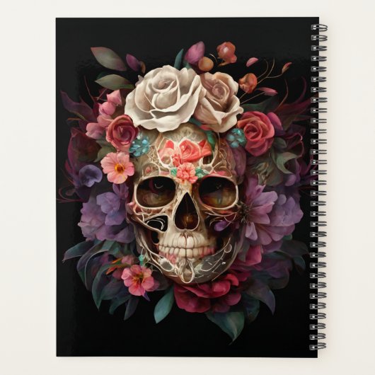 Sugar Skull Notebook, Skull Journal, Planer (Rückseite)