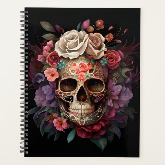 Sugar Skull Notebook, Skull Journal, Planer (Vorderseite)