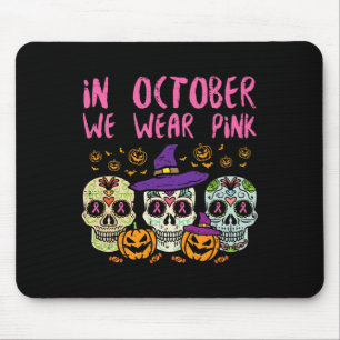 Sugar Skull October Pink Breast Cancer Awareness H Mousepad
