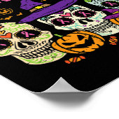 Sugar Skull October Pink Breast Cancer Awareness H Poster (Ecke)