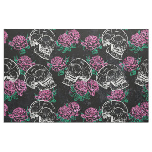 Sugar Skull Ombre Rose   Funky Pastel Grunge Glam Stoff