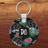 Sugar Skull Ombre Rose | Girly Pastel Grunge Glam Schlüsselanhänger (Vorderseite)