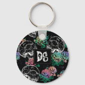 Sugar Skull Ombre Rose | Girly Pastel Grunge Glam Schlüsselanhänger (Rückseite)