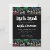 Sugar Skull Ombre Rose | Pastel Graduation Party Einladung (Vorderseite)