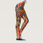 Sugar Skull Orange Lila Polka Dot Leggings (Rechts)