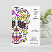 Sugar Skull Party Einladung (Stehend Vorderseite)
