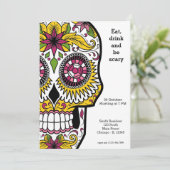 Sugar Skull Party Einladung (Stehend Vorderseite)