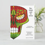 Sugar Skull Party Einladung (Stehend Vorderseite)