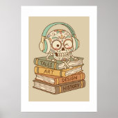 Sugar Skull Passionate About Reading Poster (Vorne)