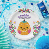 Sugar Skull Pumpkin & Paisley Pattern Kinderdusche Pappteller (Party)