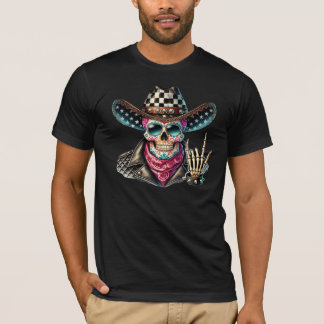 Sugar Skull Rebel Biker Rock'n'Roll T-Shirt