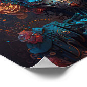 Sugar Skull Robotic Frauentag der Toten Poster (Ecke)