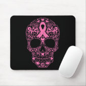 Sugar Skull Rosa Ribbon Calavera Brustkrebs Awa Mousepad (Mit Mouse)