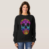 Sugar Skull Rose Flowers Flower Gothic Mycologist Sweatshirt (Vorne ganz)