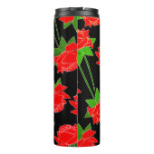 Sugar Skull & Rote Rosen Dia De Los Muertos Thermosbecher (Rückseite)