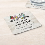 Sugar Skull Rustic Untersetzer Place Wedding Party (angewinkelt)