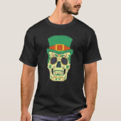 Sugar Skull Saint Patricks Day of Dead Mexican Men T-Shirt (Vorderseite)