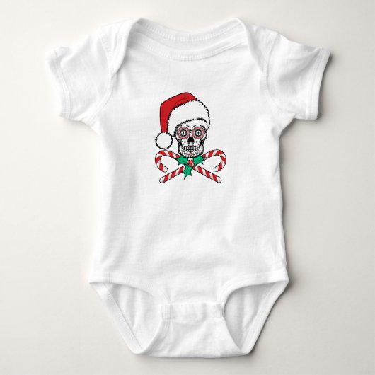 Sugar Skull Santa Baby Strampler (Vorderseite)