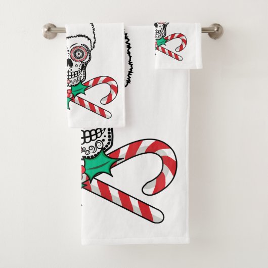 Sugar Skull Santa Badhandtuch Set (Insitu)
