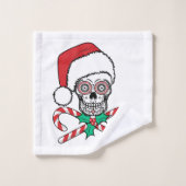 Sugar Skull Santa Badhandtuch Set (Waschlappen)