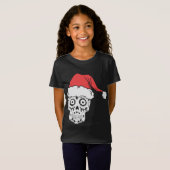 Sugar Skull Santa Funny Weihnachten T-Shirt (Vorne ganz)