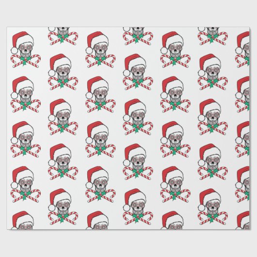 Sugar Skull Santa Geschenkpapier (Flach)