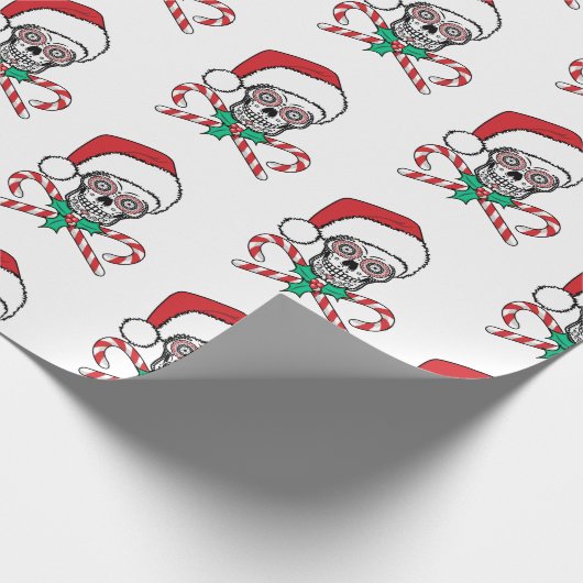 Sugar Skull Santa Geschenkpapier (Ecke)