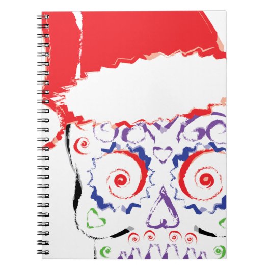 Sugar Skull Santa Notizblock (Vorderseite)