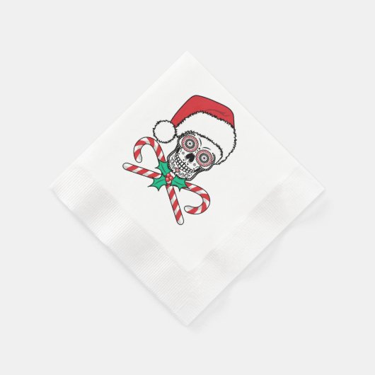 Sugar Skull Santa Serviette (Ecke)