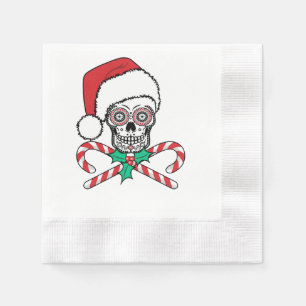 Sugar Skull Santa Serviette