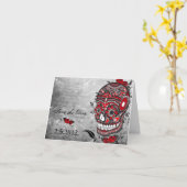 Sugar Skull Save the Date Wedding Notecard Karte (Gelbe Blume)