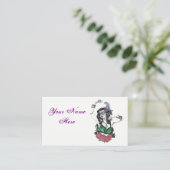 Sugar Skull Sinti und Roma Business Card Visitenkarte (Stehend Vorderseite)