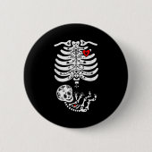 Sugar Skull Skeleton Halloween Pregnancy Annouceme Button (Vorderseite)